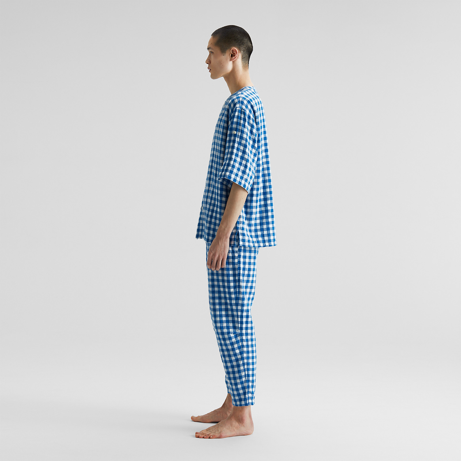 Cotton Gingham Double Gauze Pajamas