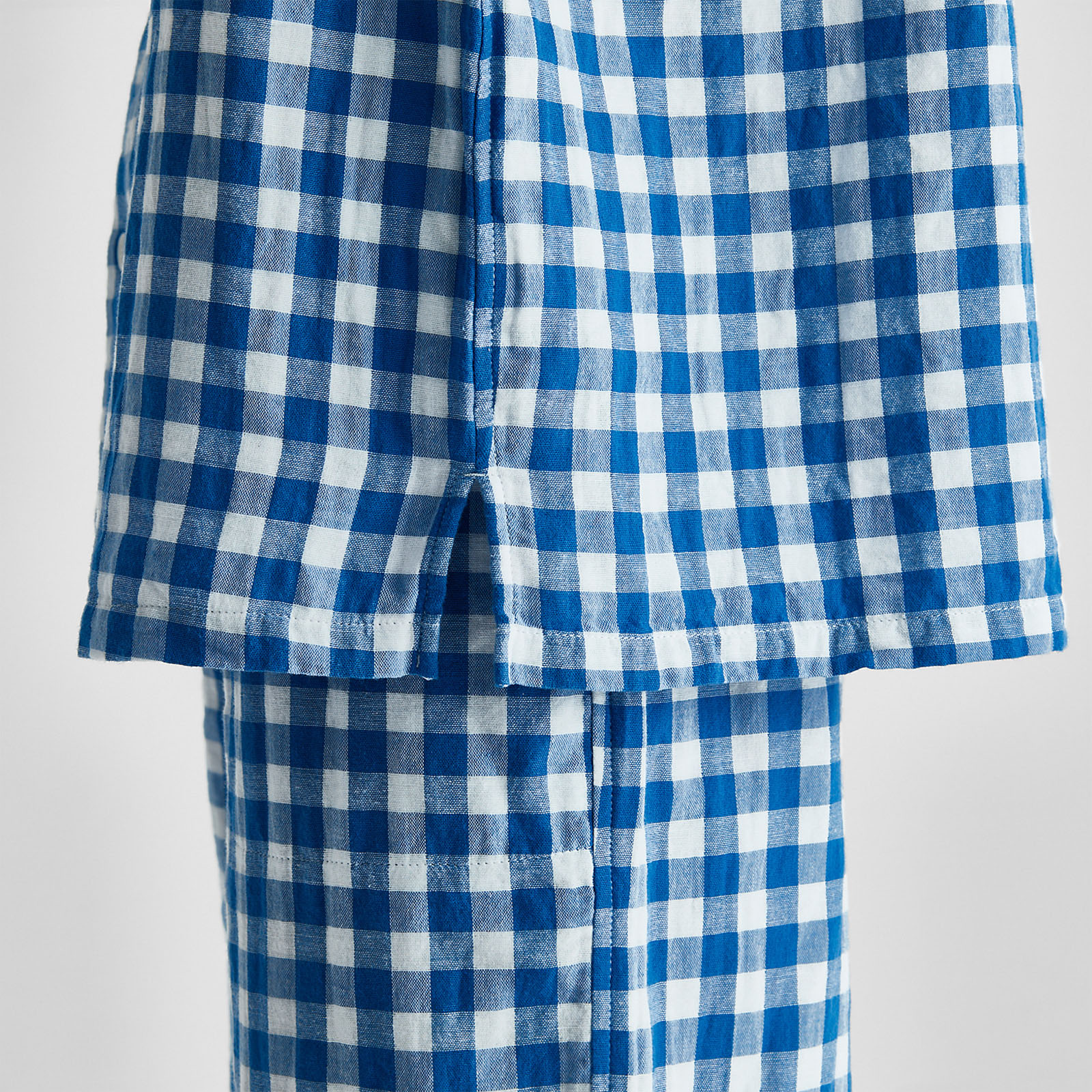 Cotton Gingham Double Gauze Pajamas