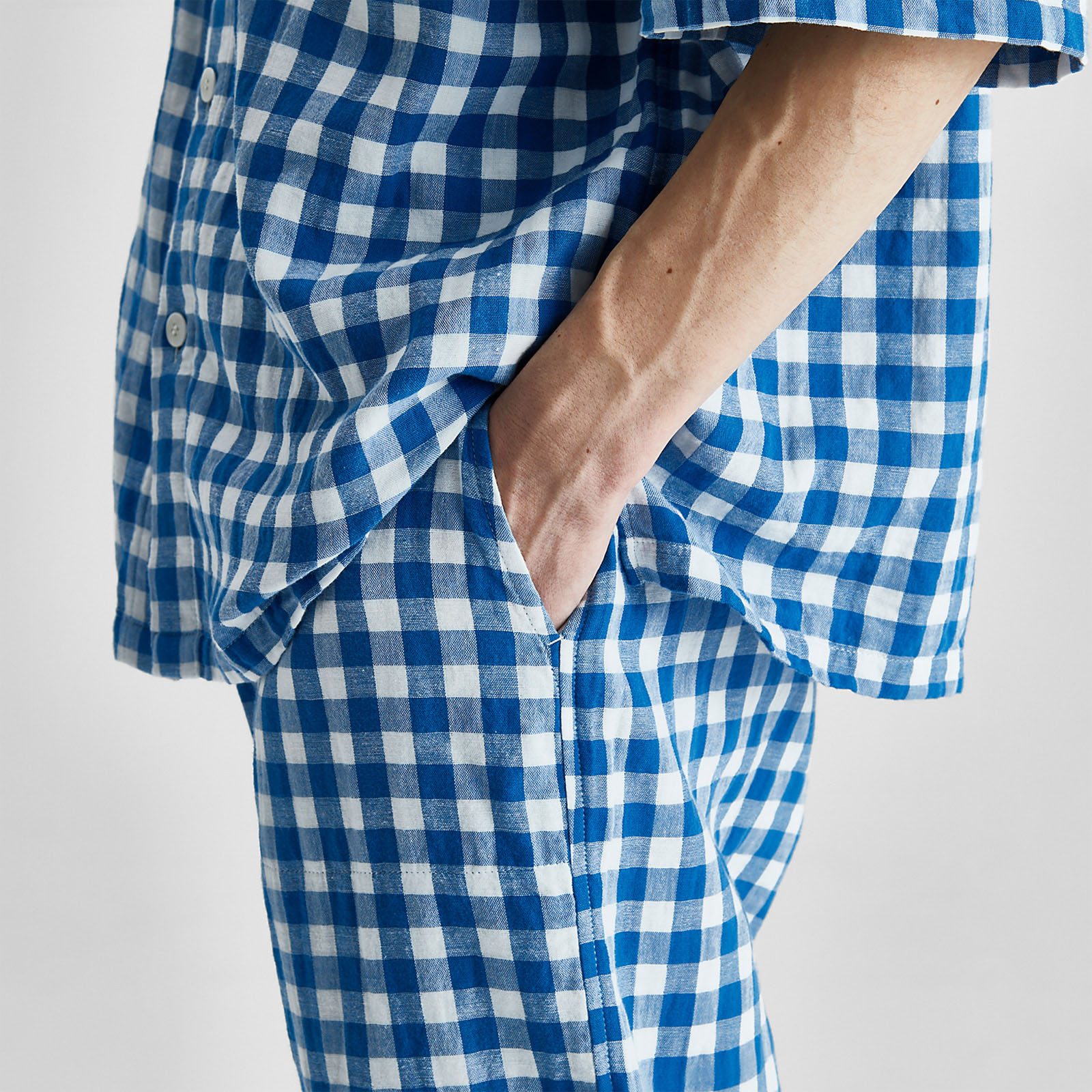 Cotton Gingham Double Gauze Pajamas