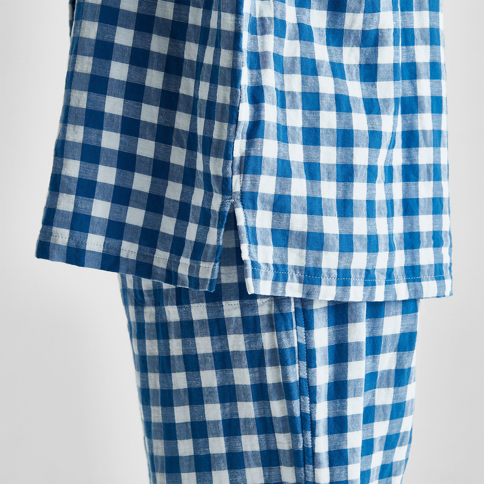 Cotton Gingham Double Gauze Pajamas