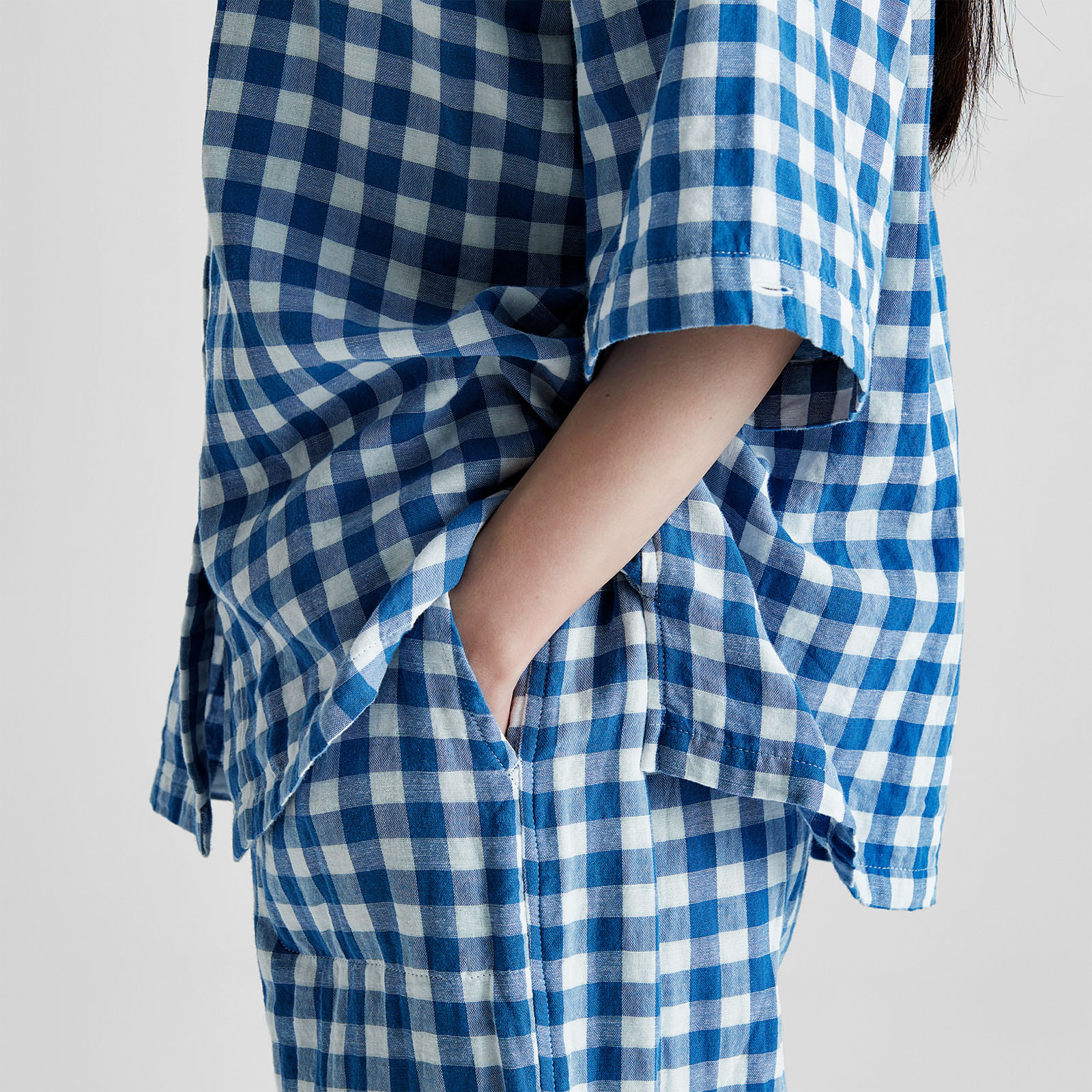 Cotton Gingham Double Gauze Pajamas