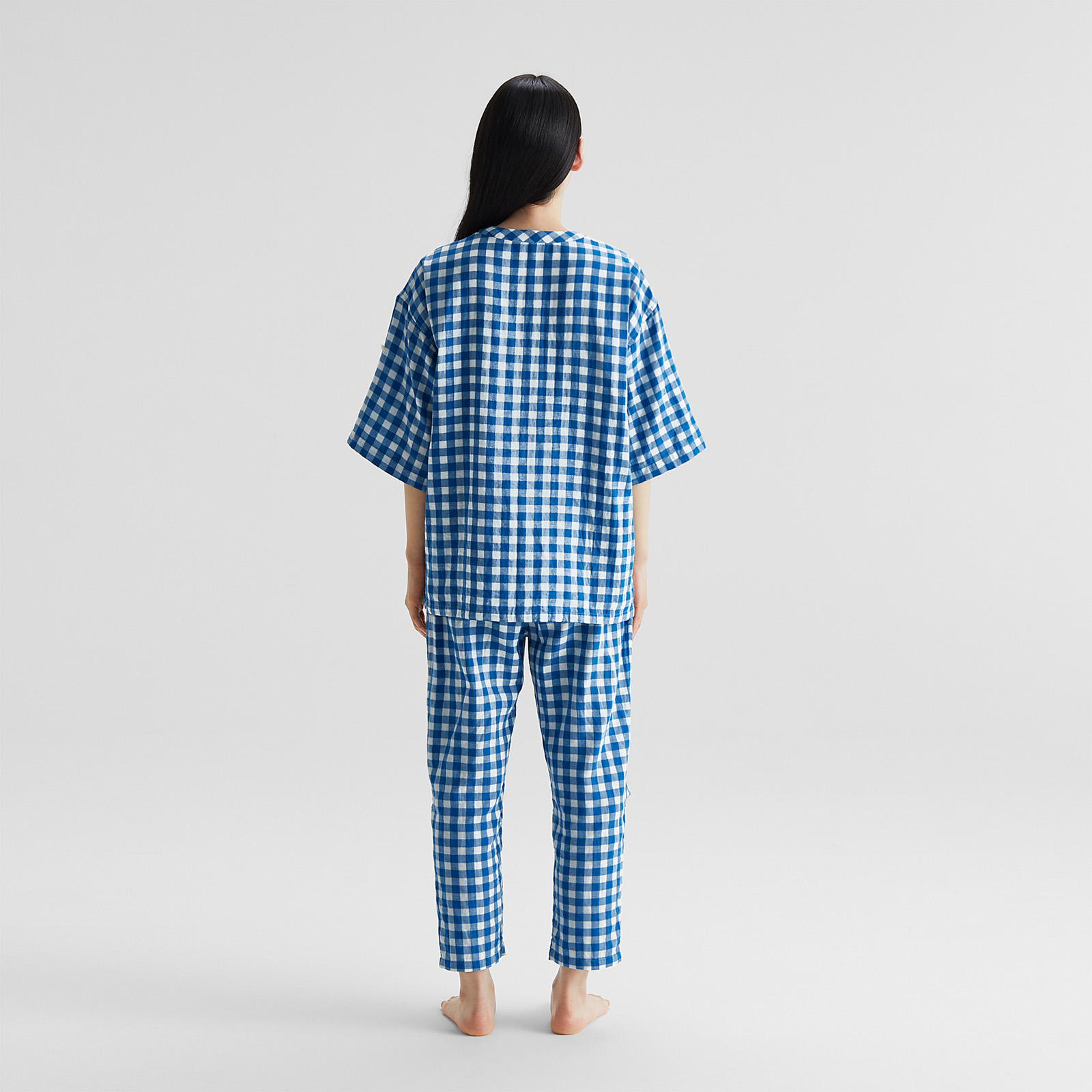 Cotton Gingham Double Gauze Pajamas
